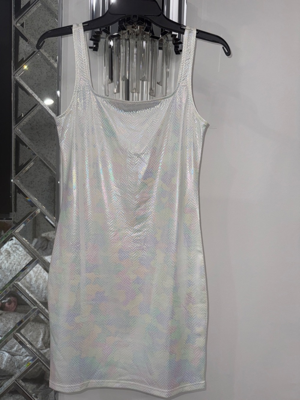 SHEIN Iridescent Holographic Tank Dress